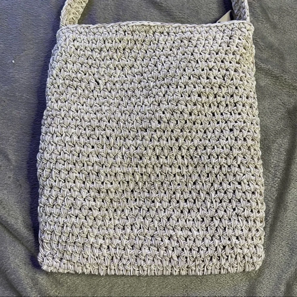 Vintage Raffia Kathy Ireland crochet boho crossbody bag